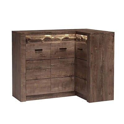 Ъглов скрин серия Индианаполис-вариант 3, тъмна пепел