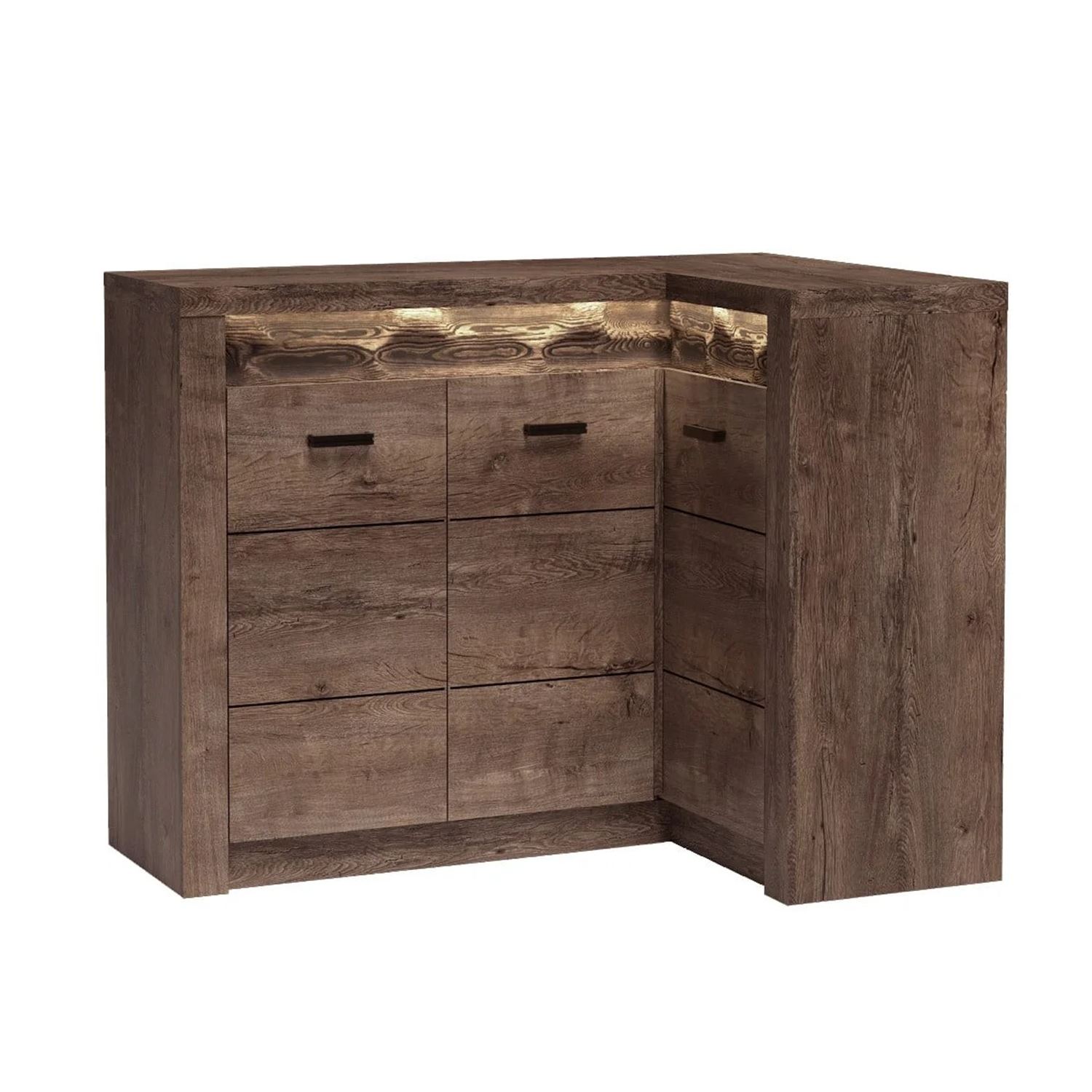 Ъглов скрин серия Индианаполис-вариант 3, тъмна пепел Ъглов скрин серия Индианаполис-вариант 3, тъмна пепел