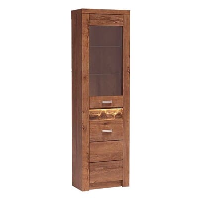 Ъглова витрина серия Индианаполис-вариант 2, светла пепел