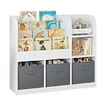 Детска етажерка с рафтове и текстилни кутии