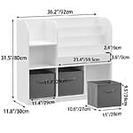 Детска етажерка с рафтове и текстилни кутии - схема