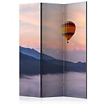 Двулицев параван с балон с горещ въздух над планински пейзаж-вариант 1