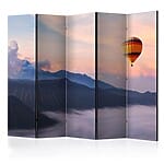 Двулицев параван с балон с горещ въздух над планински пейзаж-вариант 2