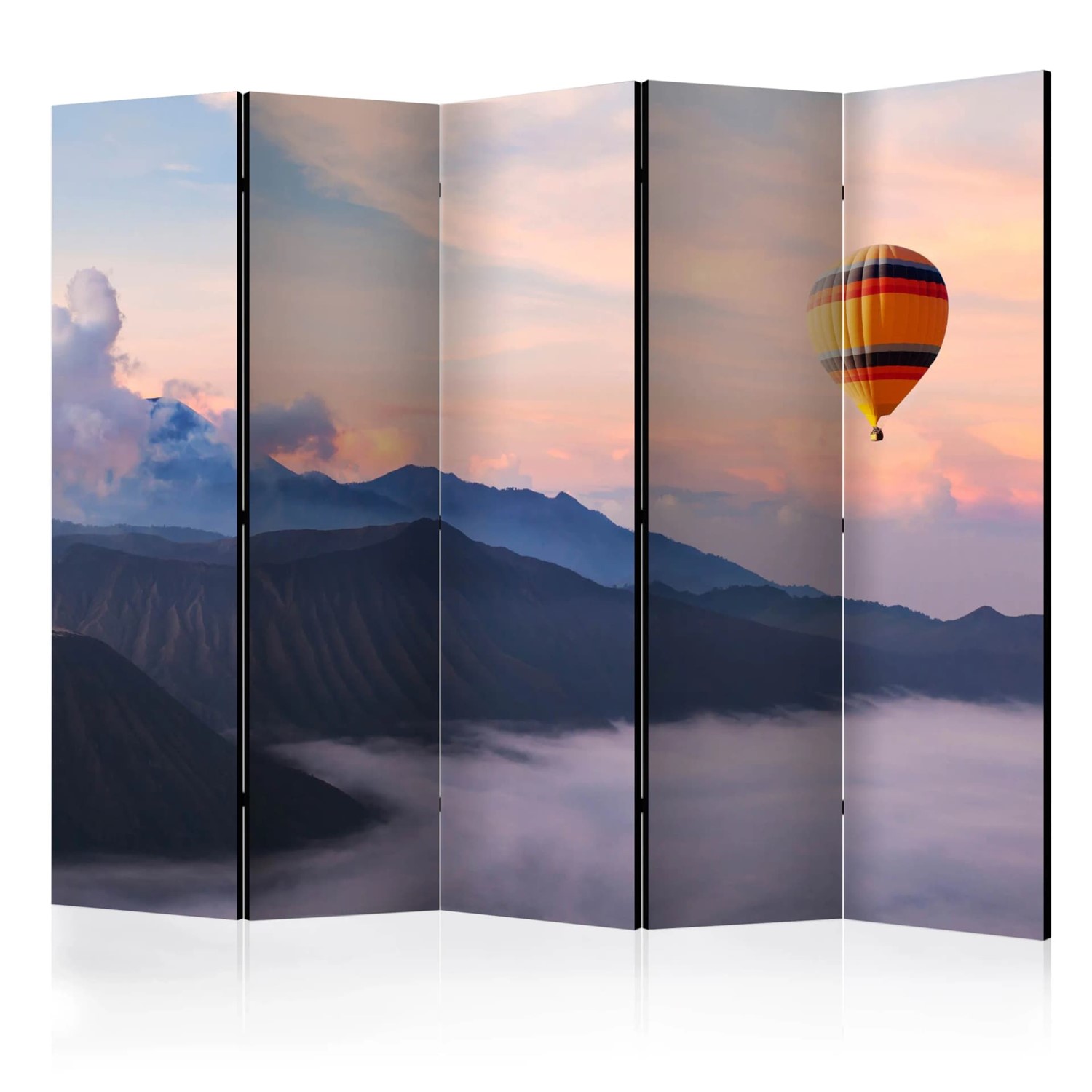 Двулицев параван с балон с горещ въздух над планински пейзаж-вариант 2 Двулицев параван с балон с горещ въздух над планински пейзаж-вариант 2