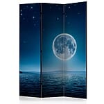 Двустранен декоративен параван с нощен лунен пейзаж-вариант 1