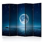 Двустранен декоративен параван с нощен лунен пейзаж-вариант 2