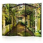 Двустранен интериорен параван с романтична градина и цветя-вариант 2