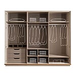 Голям шесткрилен гардероб с огледало Madrid - вътрешно разпределение