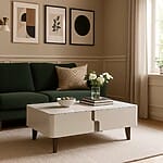 Холна маса с керамичен плот и чекмеджета-интериор