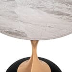 Кръгла холна маса с керамичен плот-сив, детайли