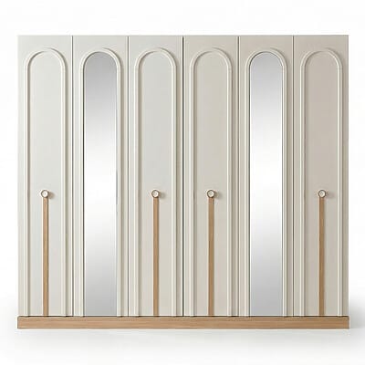 Луксозен шескрилен гардероб с огледала Bahar