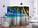 Петкрилен параван с изображение на тропически остров-интериор