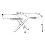 Разтегателна трапезна маса Брук - размери