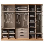 Шесткрилен гардероб Bahar - вътрешно разпределение