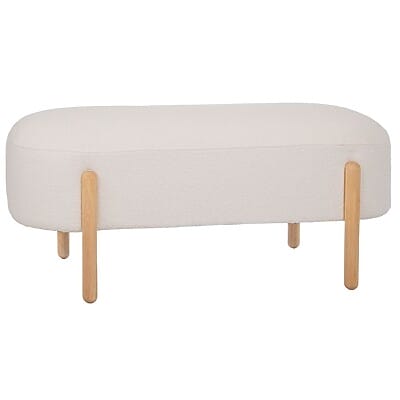 Тапицирана табуретка в цвят крем