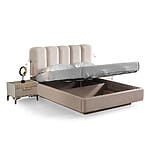 Тапицирано легло с повдигащ механизъм и вградено осветление Varna - отворено