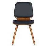 Трапезен стол от дърво и еко кожа-отпред