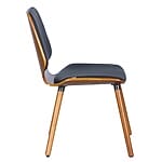 Трапезен стол от дърво и еко кожа-странично