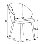 Трапезен стол с текстилна дамаска Саня - схема