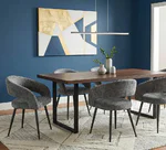 Трапезен стол с текстилна дамаска Mesa 2 - примерна конфигурация с правоъгълна маса