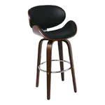 Бар стол от дърво и еко кожа Гомез