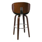 Бар стол от дърво и еко кожа Гомез - снимка отзад