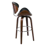 Бар стол от дърво и еко кожа Гомез - снимка в профил