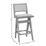 Бар стол от дърво и ратан Winslow 1 - снимка на схема