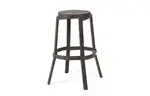 Градински бар стол с кръгла седалка-кафяв