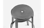 Градински бар стол с кръгла седалка-сив, снима седалка-отгоре