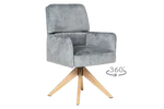 Трапезен стол с въртене на 360° Narva-сиво-син