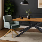 Трапезен стол с въртене на 360° Narva-сиво-син, интериор