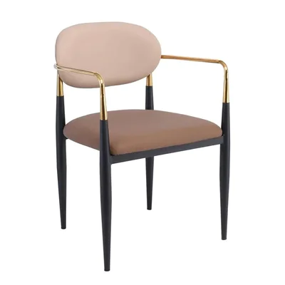 Трапезен стол от еко кожа Olive-крем