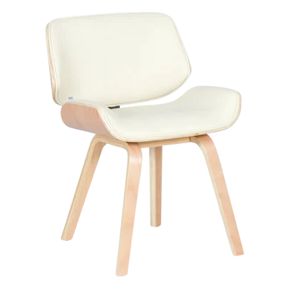 Трапезен стол от еко кожа в цвят крем 9976