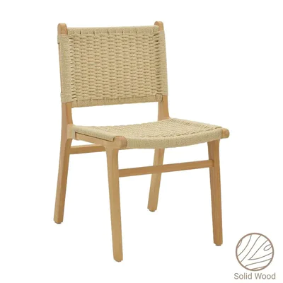 Трапезен стол от каучуково дърво Natura