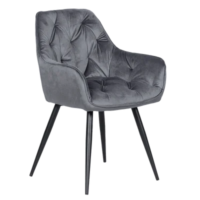 Трапезен стол с текстилна дамаска Latina-тъмносив