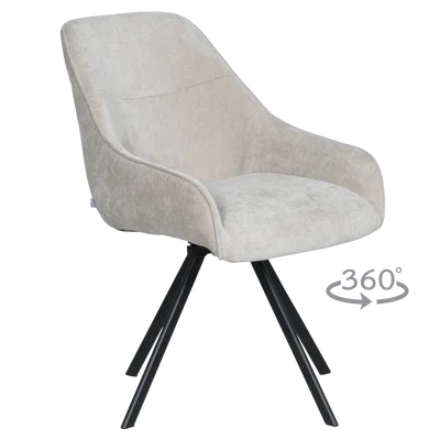 Трапезен стол с текстилна дамаска Marsala-бежов