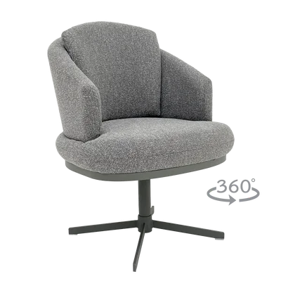 Трапезен стол с въртене на 360° Lihula-сив