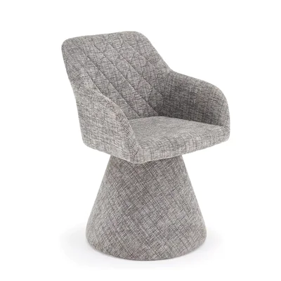 Дизайнерски въртящ се трапезен стол с подлакътници C101 - сив цвят