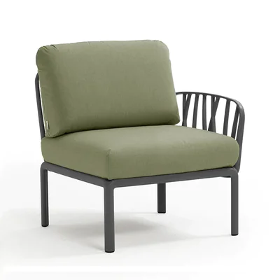 Градинско кресло с 1 подлакътник K021 - тъмнозелен цвят
