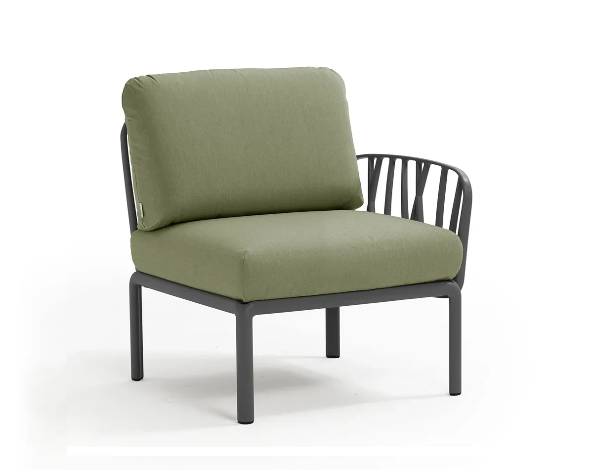 Градинско кресло с 1 подлакътник K021 - тъмнозелен цвят Градинско кресло с 1 подлакътник K021 - тъмнозелен цвят