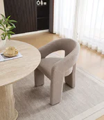 Изцяло тапициран трапезен стол с подлакътници C107 - бежов цвят