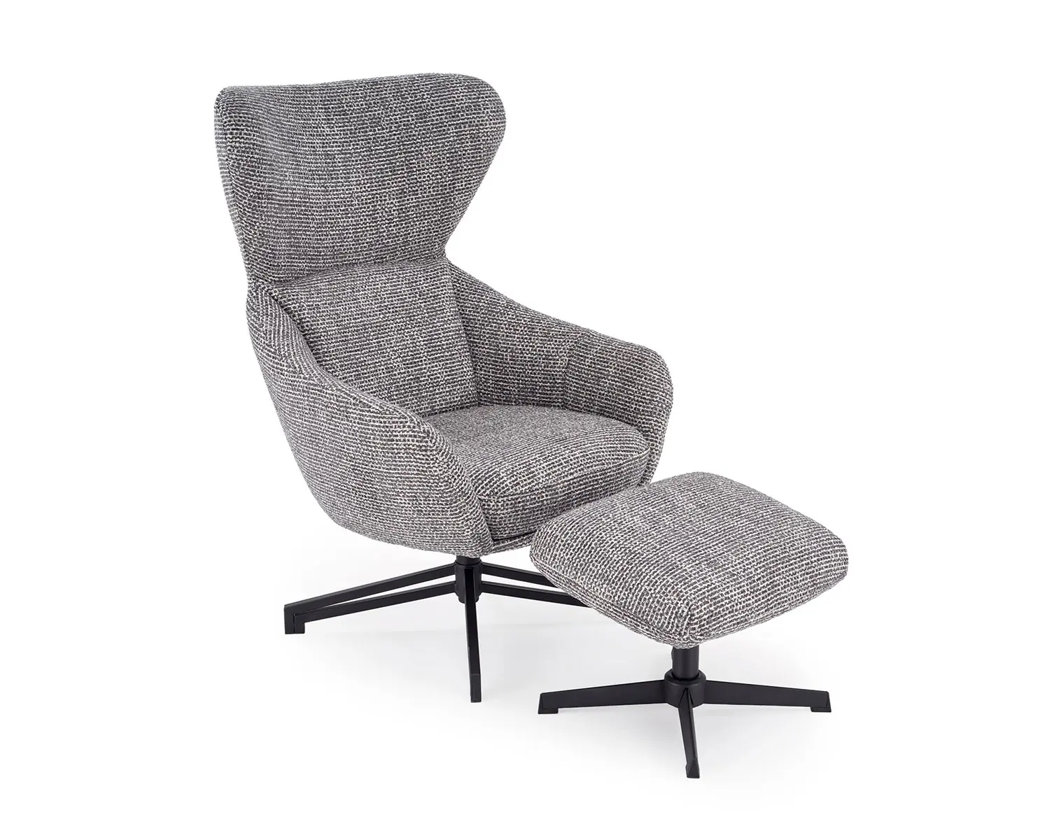 Кресло с висока облегалка и табуретка Fredy-сив Кресло с висока облегалка и табуретка Fredy-сив