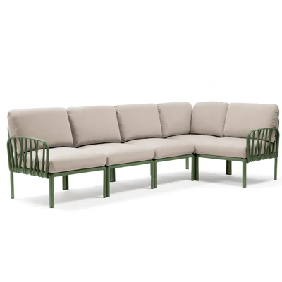 Модулен градински диван D005 - светлосив цвят