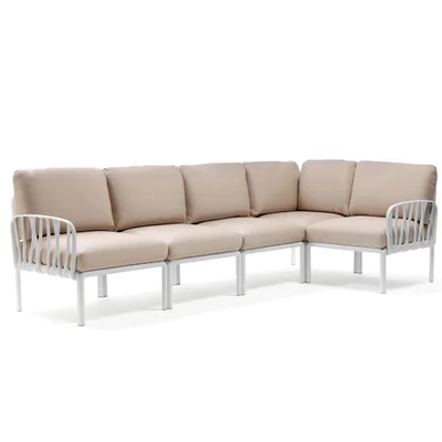 Модулен градински диван D006 - бежов цвят