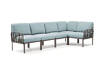 Модулен градински диван D007 - светлосин цвят