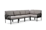 Модулен градински диван D008 - тъмносив цвят