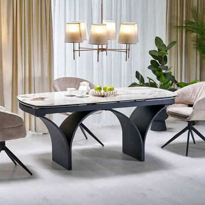 Разтегателна трапезна маса с керамичен плот M104