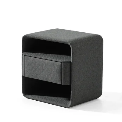 Сиво тапицирано нощно шкафче