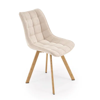 Трапезен стол с метални крака C111 - бежов цвят